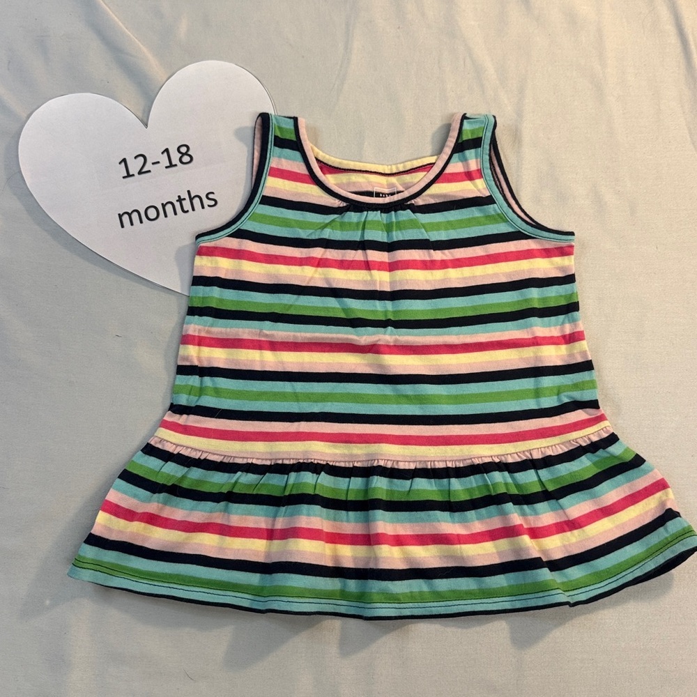 GAP -  striped cotton sleeveless summer dress. Size 12 to 18 months
